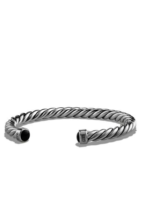 Cable Classic Cuff Bracelet, Sterling Silver & Black Onyx